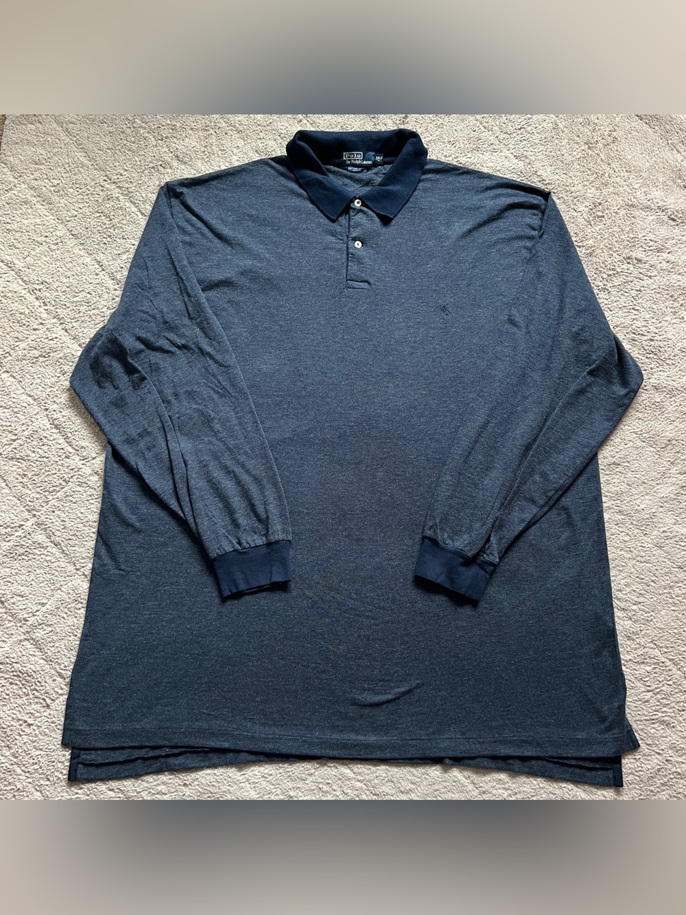 Vtg Polo Ralph Lauren Long Sleeve Top Cotton Preppy Minimal Old Money Sz 3XLT